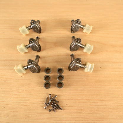 Vintage Epiphone Kolb Guitar Nickel Tuners 3x3 Set Complete