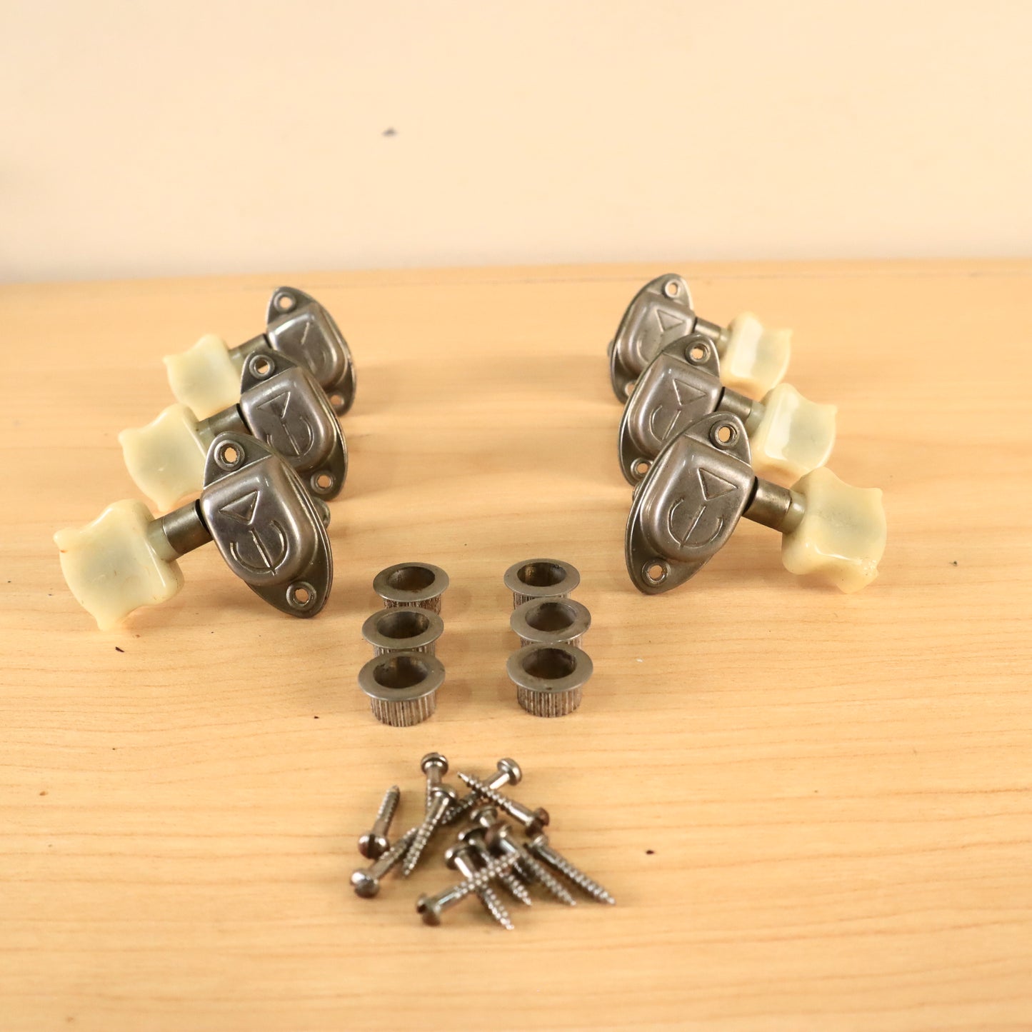 Vintage Epiphone Kolb Guitar Nickel Tuners 3x3 Set Complete