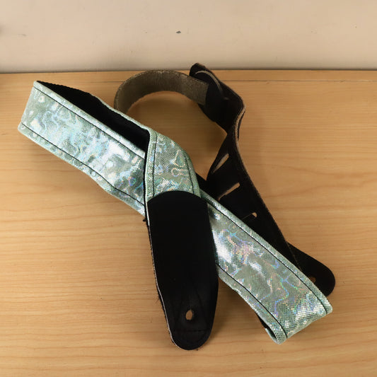 Guitar Strap Iridescent Green Style Leather