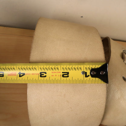 Vintage 3.5" Tan Leather Guitar Bass Strap with Suede Backing Wide
