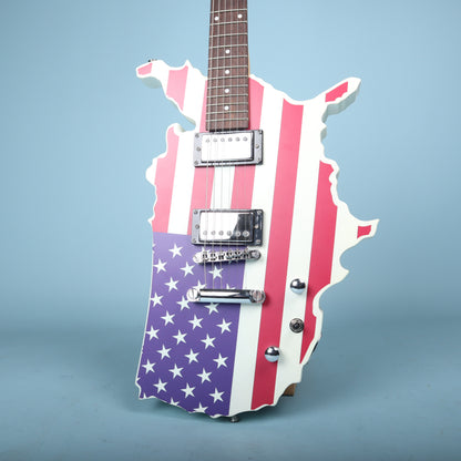 Glen Burton USA Map Electric Guitar American Flag Graphic