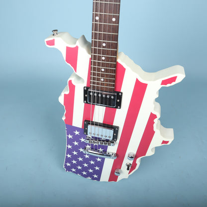 Glen Burton USA Map Electric Guitar American Flag Graphic