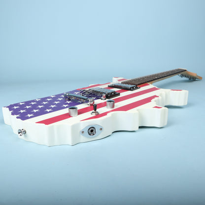 Glen Burton USA Map Electric Guitar American Flag Graphic
