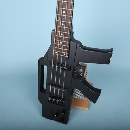 Glen Burton Machine Gun Electric Bass Guitar Matte Black
