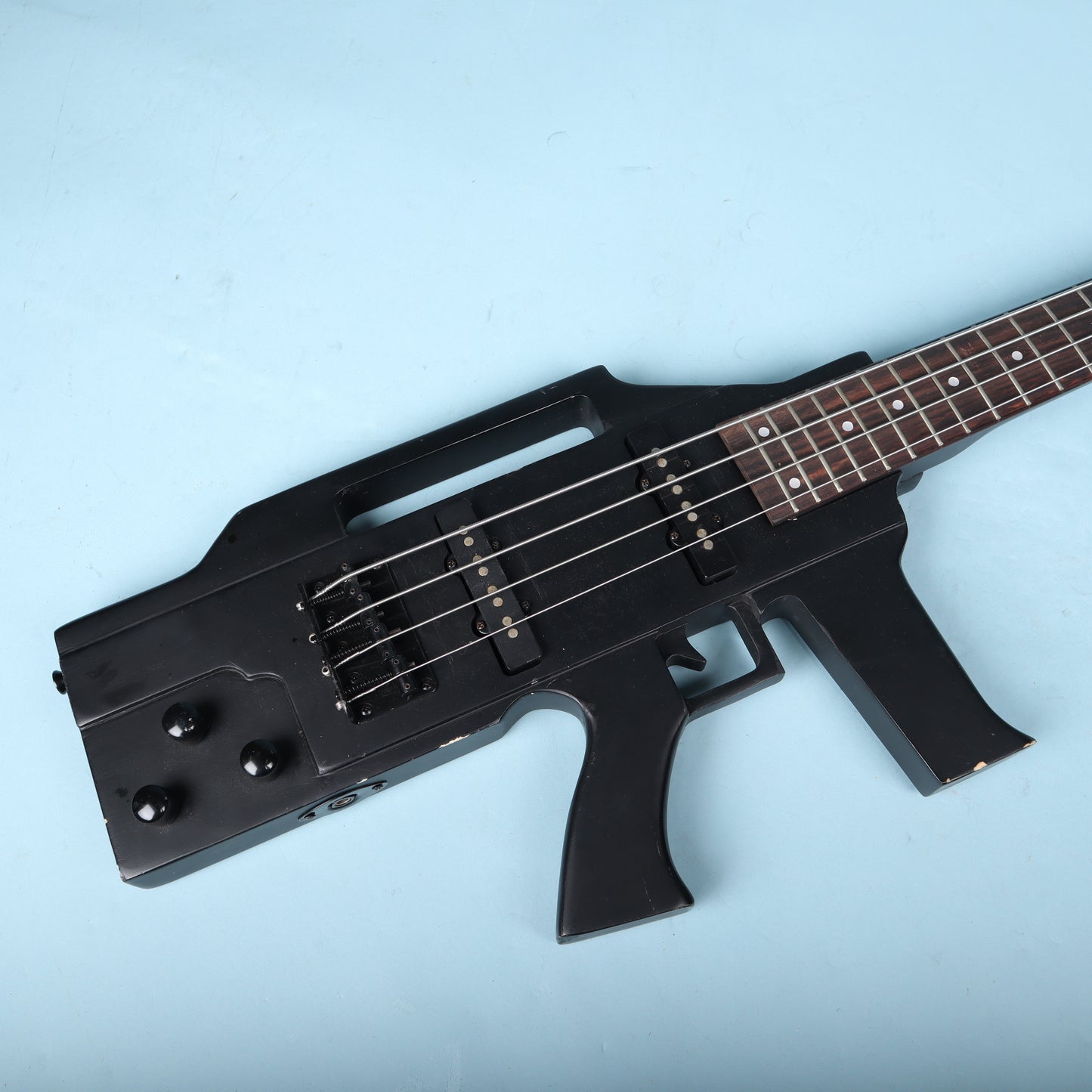 Glen Burton Machine Gun Electric Bass Guitar Matte Black