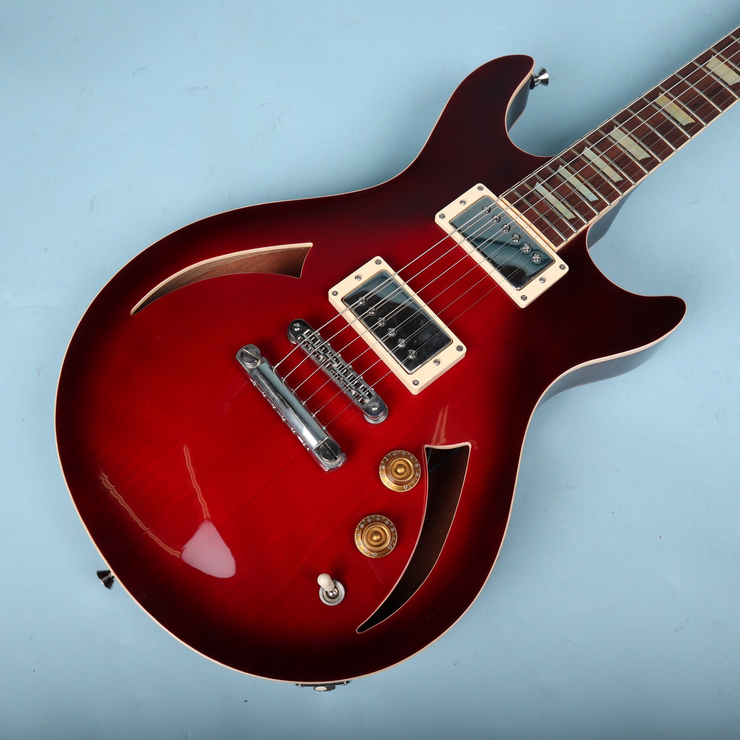2010 Gene Baker b3 Water Semi-Hollow Mahogany Neck Crimson Burst