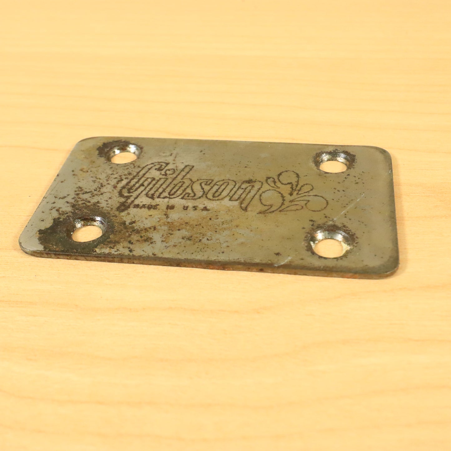 Vintage 1974 USA Gibson Grabber Bass Guitar Neck Plate Nickel 1975 1976