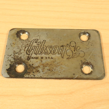 Vintage 1974 USA Gibson Grabber Bass Guitar Neck Plate Nickel 1975 1976