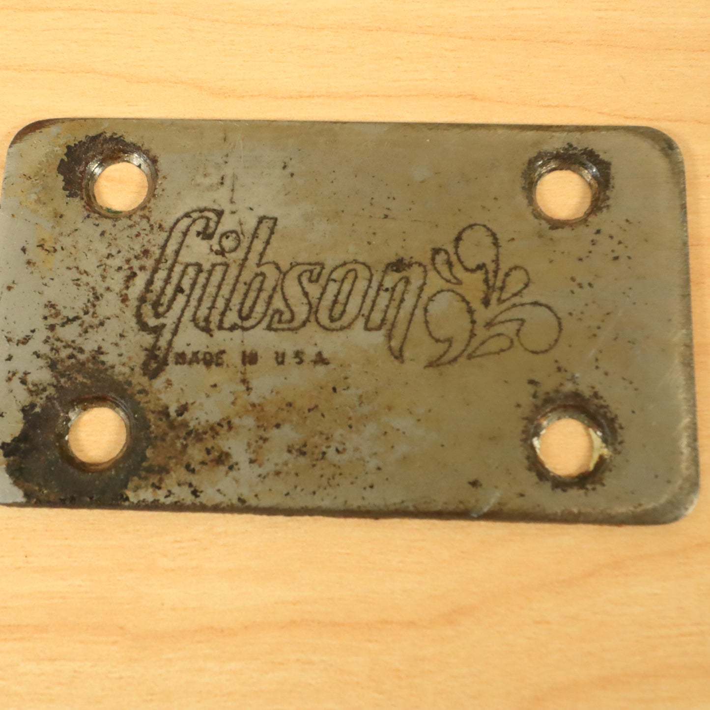 Vintage 1974 USA Gibson Grabber Bass Guitar Neck Plate Nickel 1975 1976