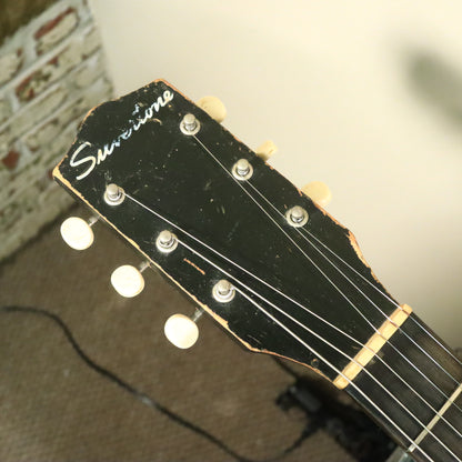 Silvertone 1420 Vintage Stratotone Black Electric Guitar