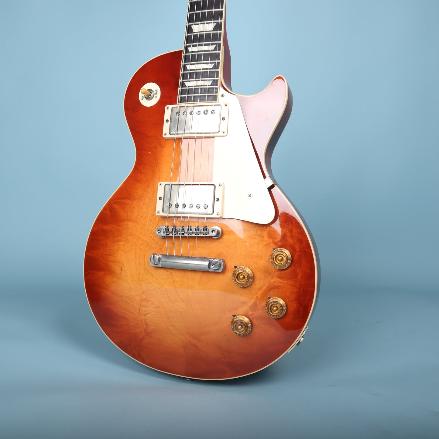 Ken McKay LP Single Cut Replica Sunburst Flame Top One Piece Back Guitar