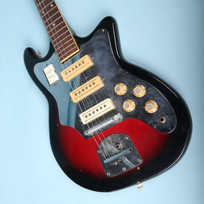 Vintage Decca (Teisco) 3-Pickup Electric Guitar Sunburst