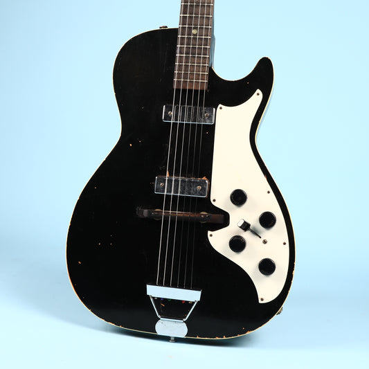 Silvertone 1420 Vintage Stratotone Black Electric Guitar