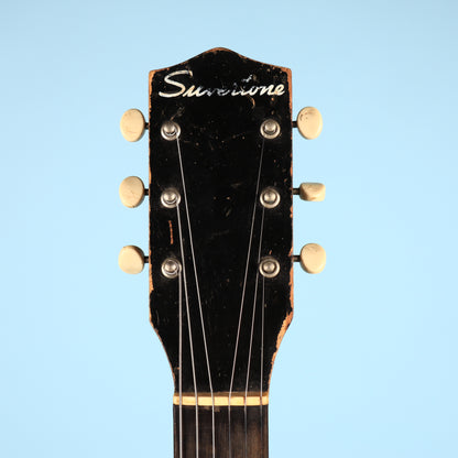 Silvertone 1420 Vintage Stratotone Black Electric Guitar