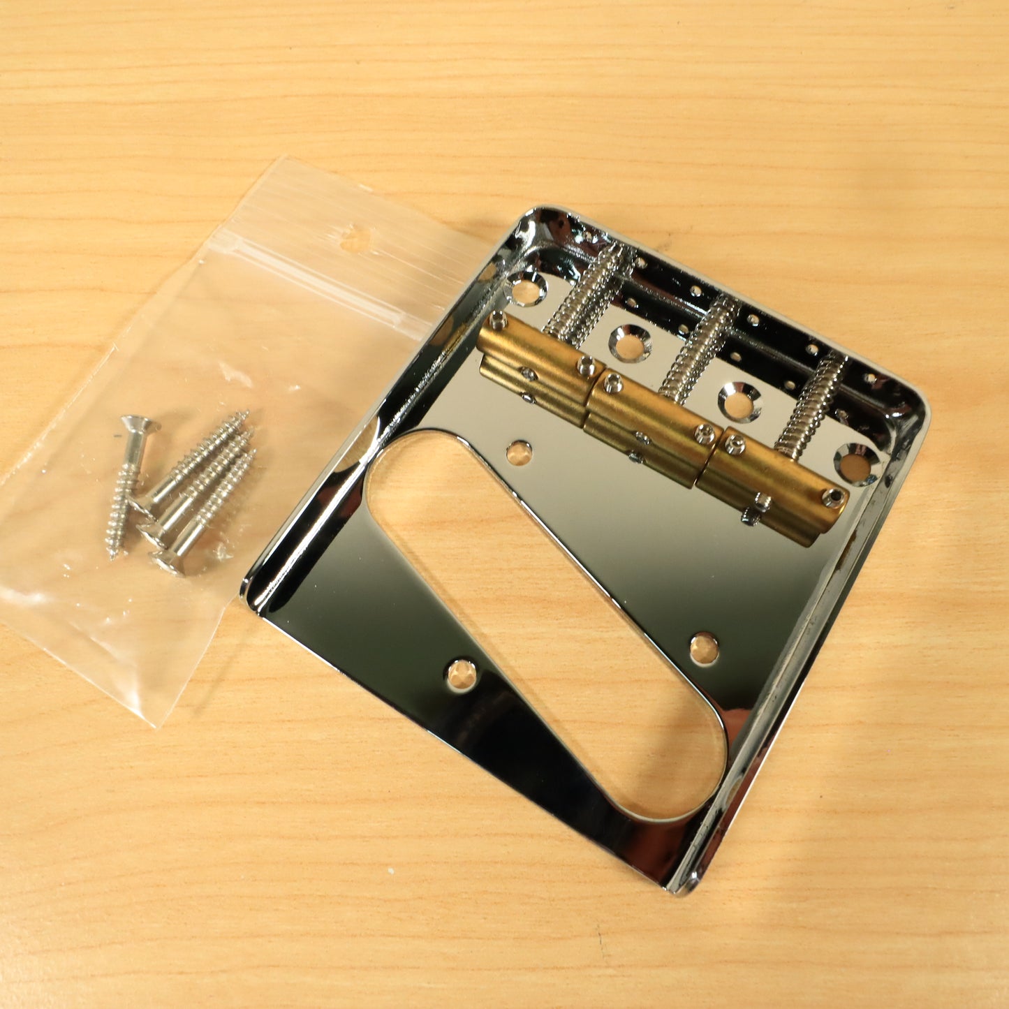 Telecaster Vintage Style Chrome 3 Brass Saddle Bridge For Tele Electric Guitar