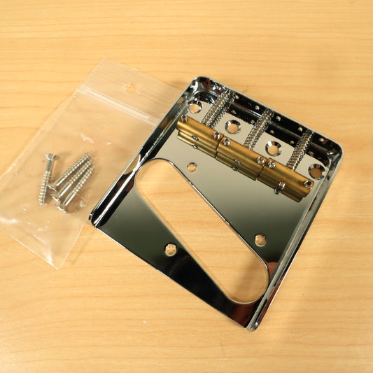 Telecaster Vintage Style Chrome 3 Brass Saddle Bridge For Tele Electric Guitar