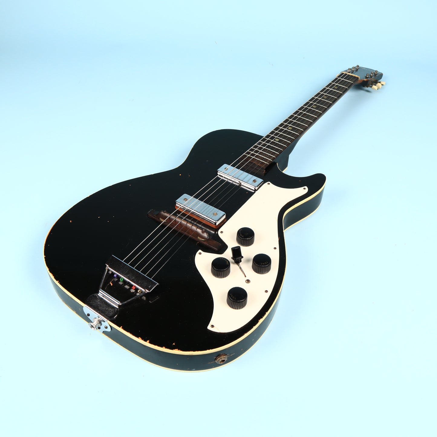 Silvertone 1420 Vintage Stratotone Black Electric Guitar