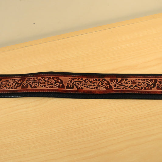 Walker and Williams WWG-106 Wine Red Leather Guitar Strap