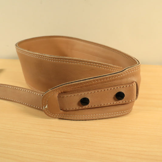 LM Padded Brown Bass 3" Inch Leather Guitar Strap
