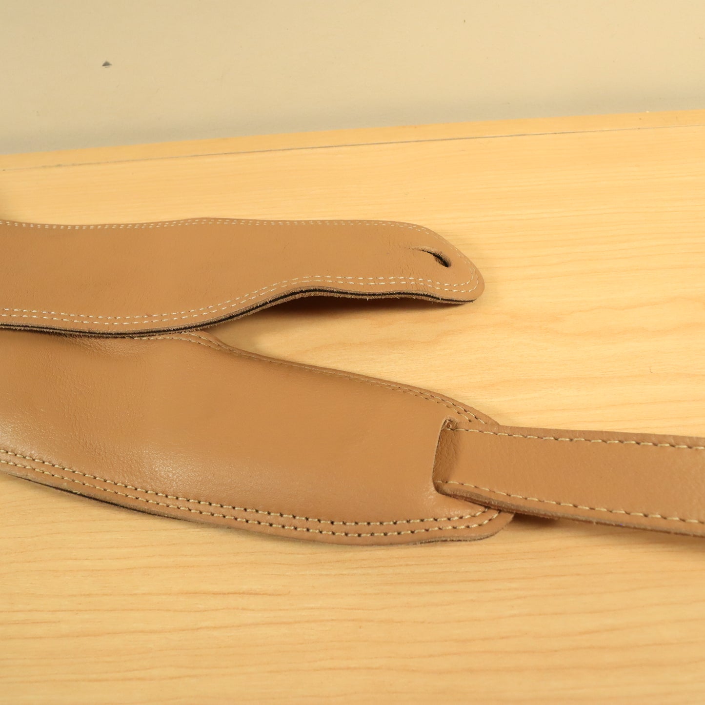 LM Padded Brown Bass 3" Inch Leather Guitar Strap