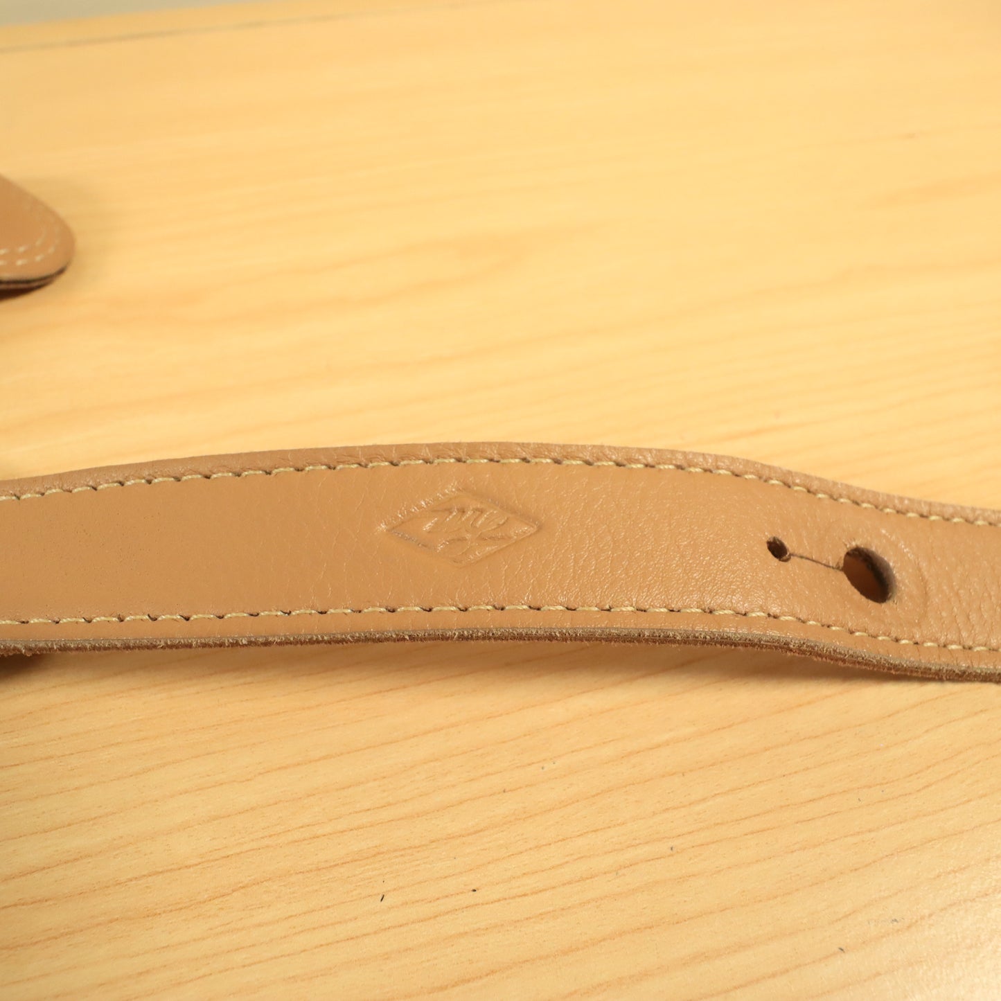 LM Padded Brown Bass 3" Inch Leather Guitar Strap