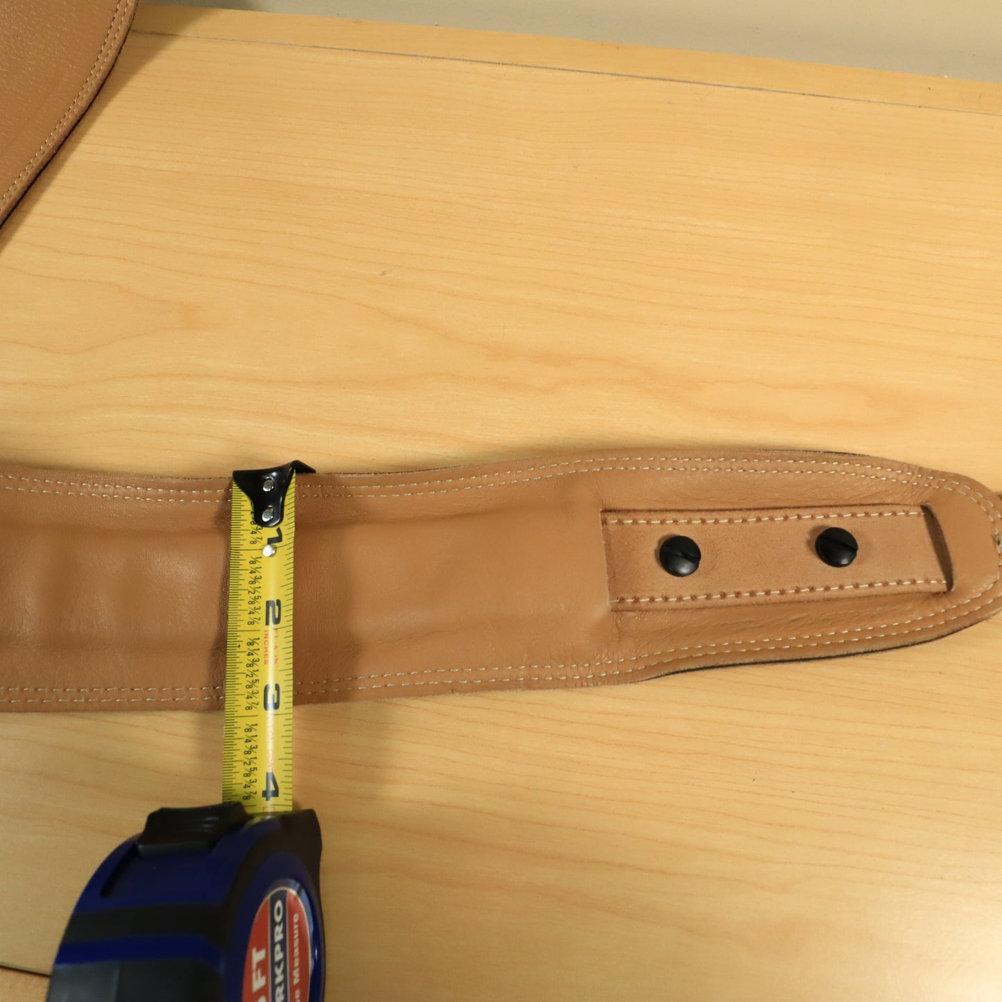 LM Padded Brown Bass 3" Inch Leather Guitar Strap