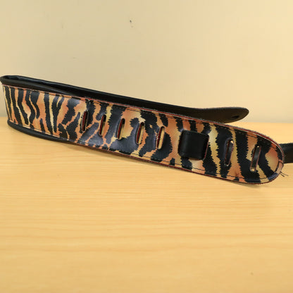 Perri's Leather Guitar Strap - Printed Tiger Stripes