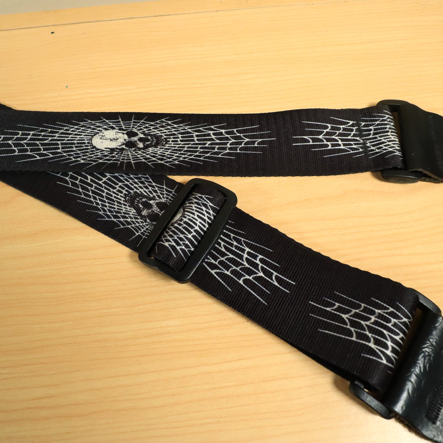 Spider Web Skull Webbing Guitar Strap