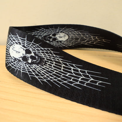 Spider Web Skull Webbing Guitar Strap