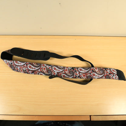 FENDER 2" RED PAISLEY DENIM GUITAR STRAP 099-0609-003 MADE IN USA!