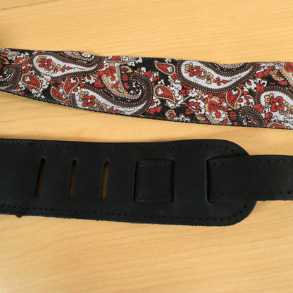 FENDER 2" RED PAISLEY DENIM GUITAR STRAP 099-0609-003 MADE IN USA!
