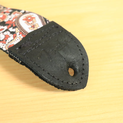 FENDER 2" RED PAISLEY DENIM GUITAR STRAP 099-0609-003 MADE IN USA!