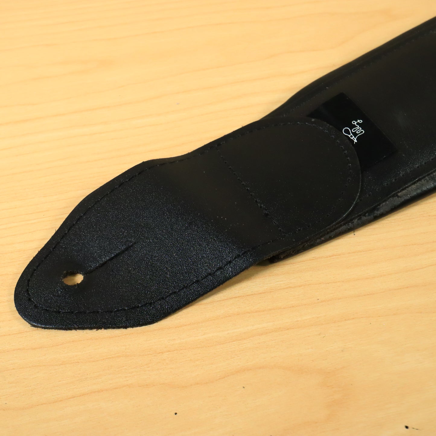 LM Leather Guitar Strap 3" Inch Bass Padded Cushion Black