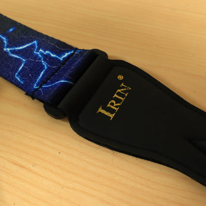 IRIN Guitar Strap Blue Lightning Polyester Adjustable