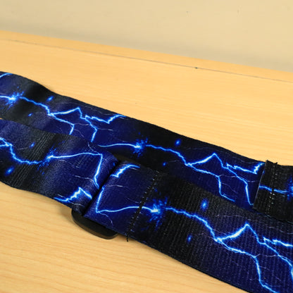 IRIN Guitar Strap Blue Lightning Polyester Adjustable