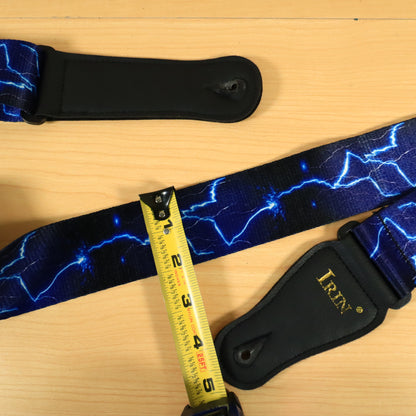 IRIN Guitar Strap Blue Lightning Polyester Adjustable