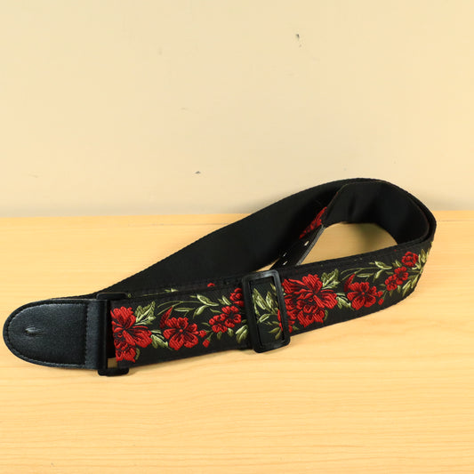 Art Tribute Guitar Strap Roses Flowers