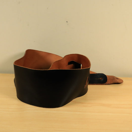 Vintage 1980s Earth III Leather Bass/Guitar Wide Strap
