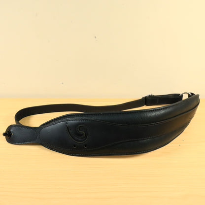 LM X-Clef Ropemaker Leather 3" Black Padded Bass Strap