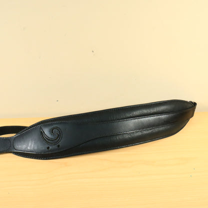 LM X-Clef Ropemaker Leather 3" Black Padded Bass Strap