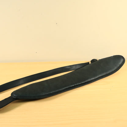 LM X-Clef Ropemaker Leather 3" Black Padded Bass Strap