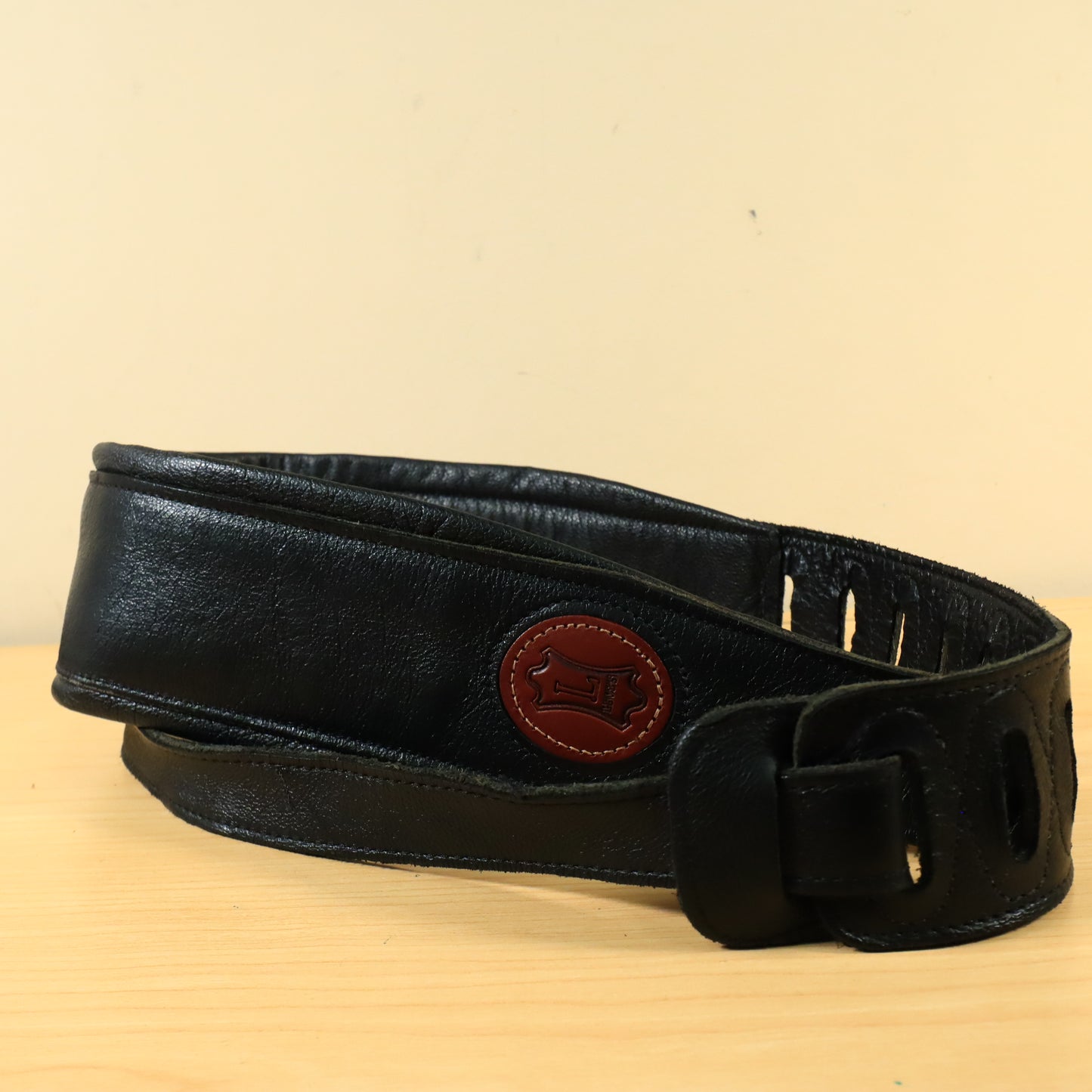 Levy's MSS2 Leather Guitar 3" Inch Strap Wide Bass Black