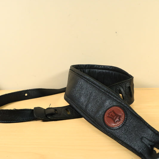Levy's MSS2-XL Signature Legacy Garment Leather 3" Guitar Strap Black Bass