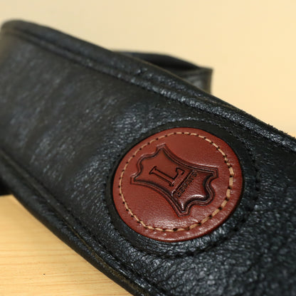 Levy's MSS2-XL Signature Legacy Garment Leather 3" Guitar Strap Black Bass