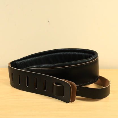 Levy's Top Grain Leather Guitar Strap Padded Black