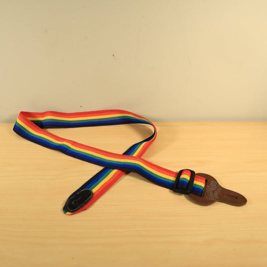 Vtg Doctor Song by Silver Eagle Rainbow Guitar Strap Made in USA