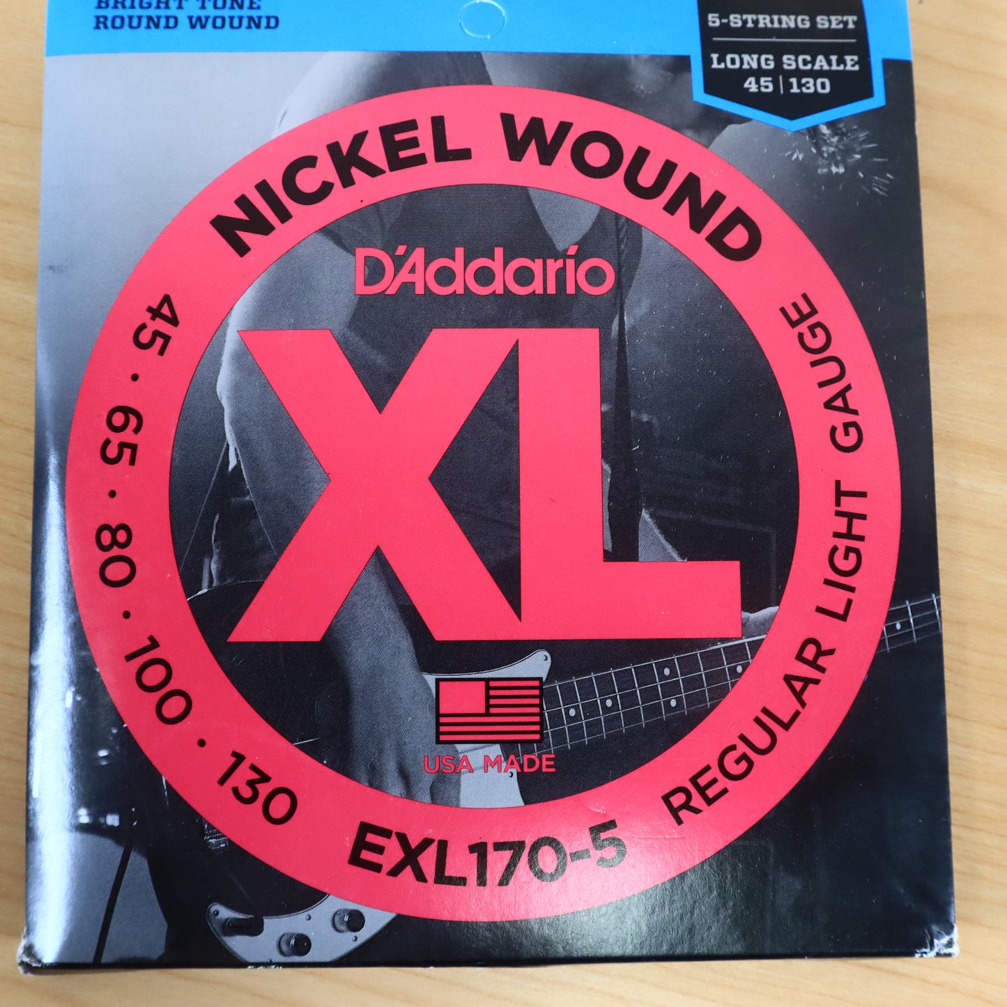 (6 LOT) D'Addario EXL 170-5 5 String Bass Guitar Set Regular Light 45-130