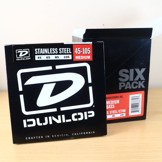 (6 PACK) Dunlop DBS45105 Bass Strings Stainless Steel M 45-105