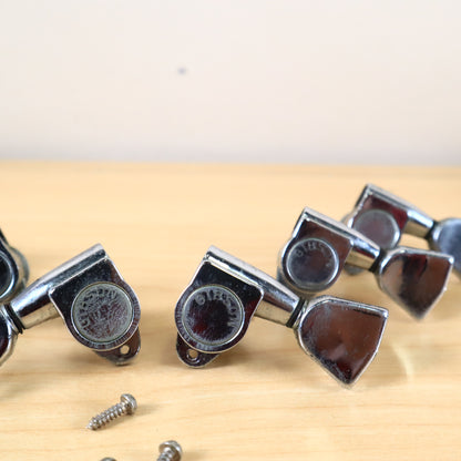 Vintage 1972 Gibson Embossed Logo Chrome Tuners Les Paul ES SG 1970's