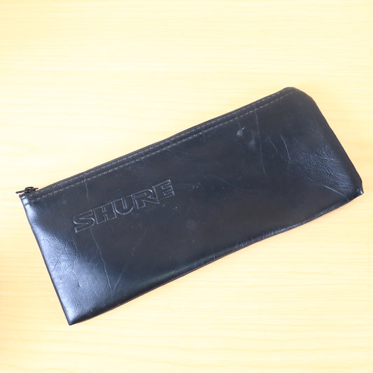 Shure Wired Microphone Bag Zipper Pouch Case Black Vinyl Standard Size (9"x4")